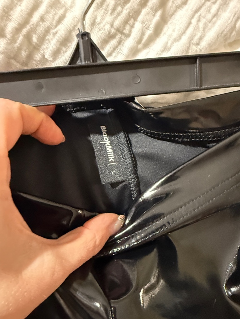 Blackmilk Glossy Black Vinyl PVC Leggings - Picture 3 of 4